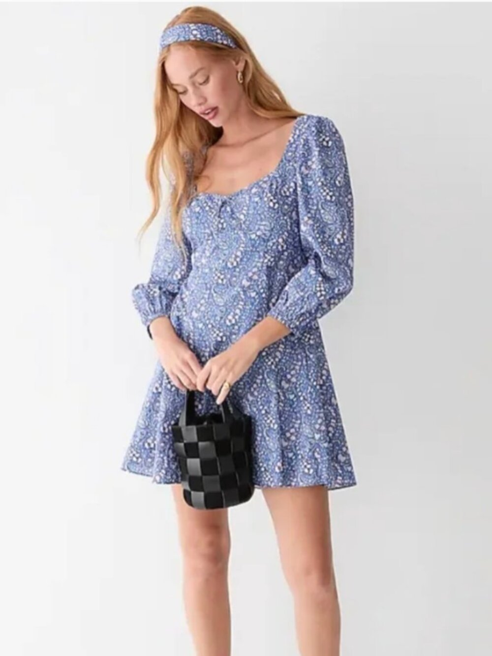 J.Crew x Liberty Bourton Bloom Sweetheart Dress Blue Floral Paisley Size 0